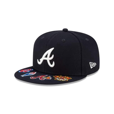 Blue Atlanta Braves Hat - New Era MLB Visor Hit 59FIFTY Fitted Caps USA0762984